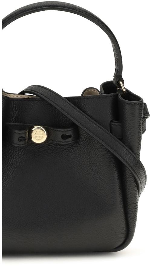 Tory Burch Black Calf Leather Bos Taurus Shoulder Bag Zwart