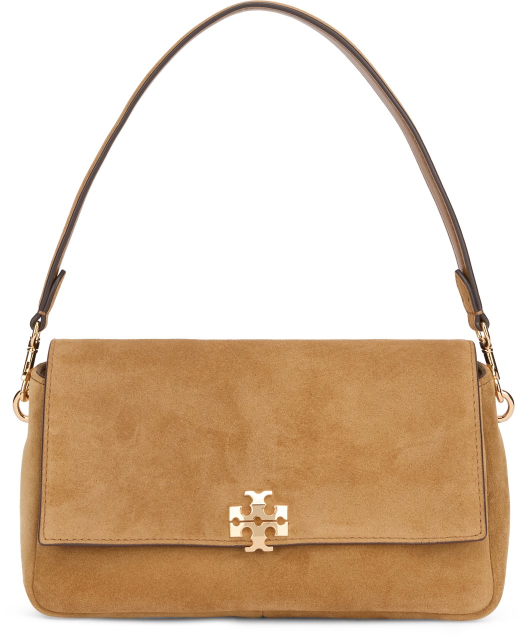 Tory Burch Charlie shoulder bag in suede leather Neutraal