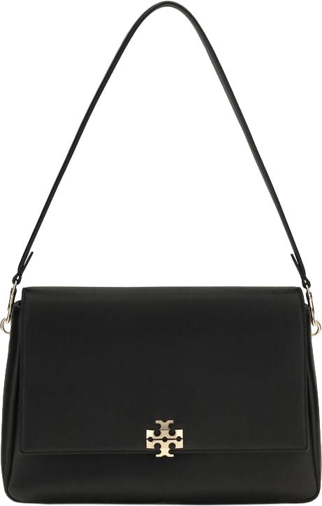 Tory Burch Black Calf Leather Bos Taurus Shoulder Bag Zwart