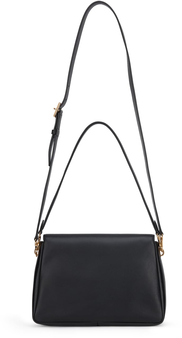 Tory Burch Charlie leather shoulder bag Zwart