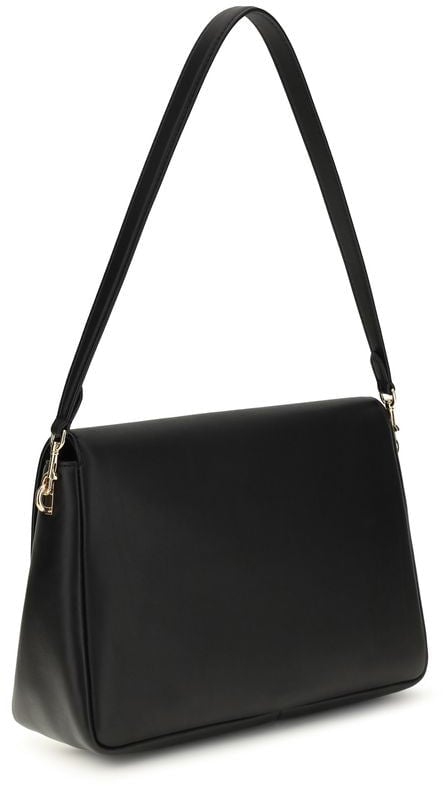 Tory Burch Black Calf Leather Bos Taurus Shoulder Bag Zwart