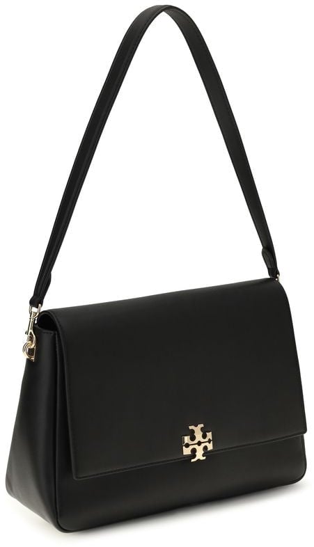 Tory Burch Black Calf Leather Bos Taurus Shoulder Bag Zwart