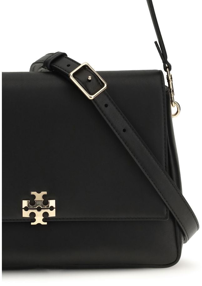 Tory Burch Black Calf Leather Bos Taurus Shoulder Bag Zwart