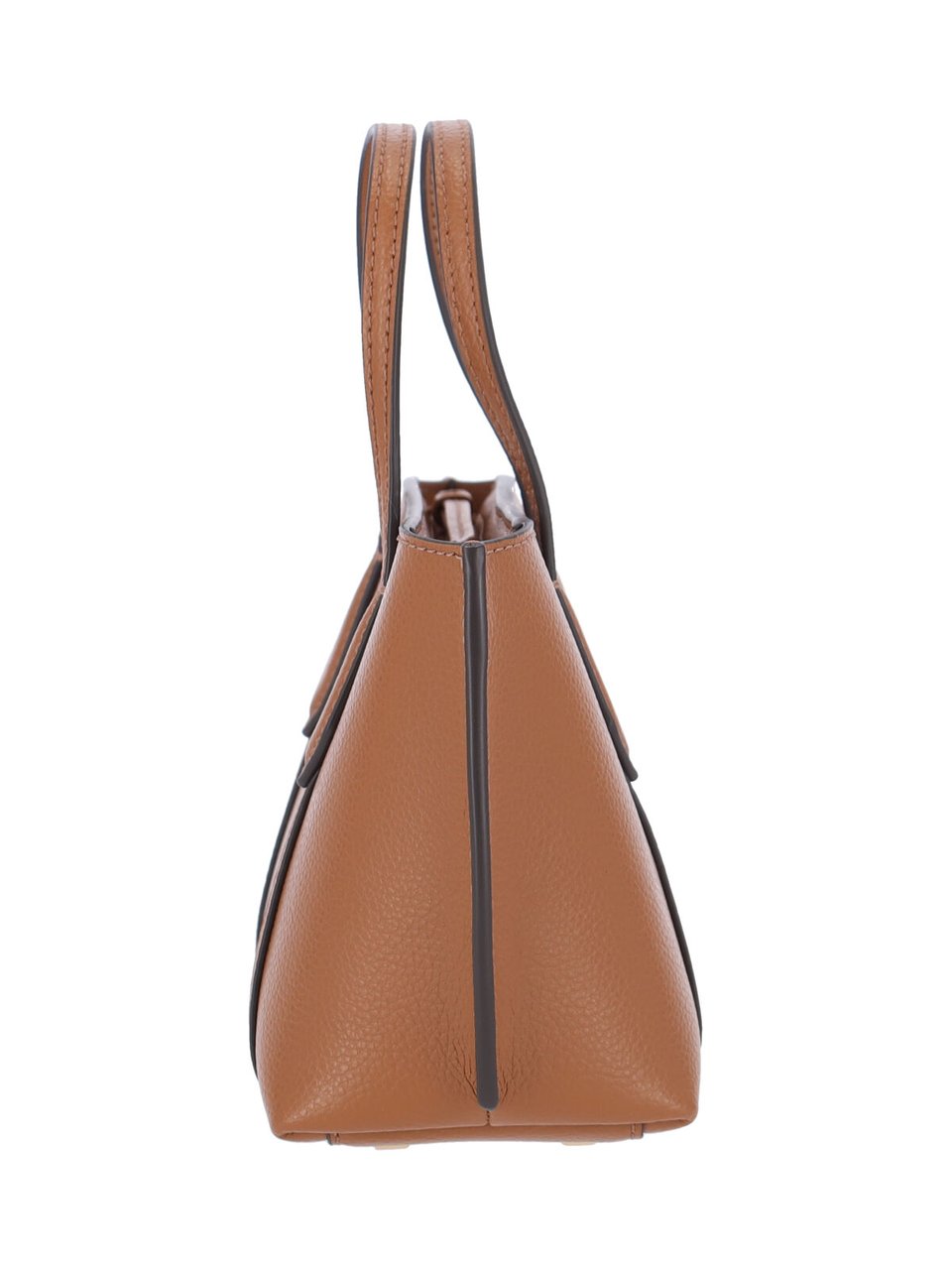 Tory Burch Structured Pebbled Handbag with Adjustable Strap Bruin