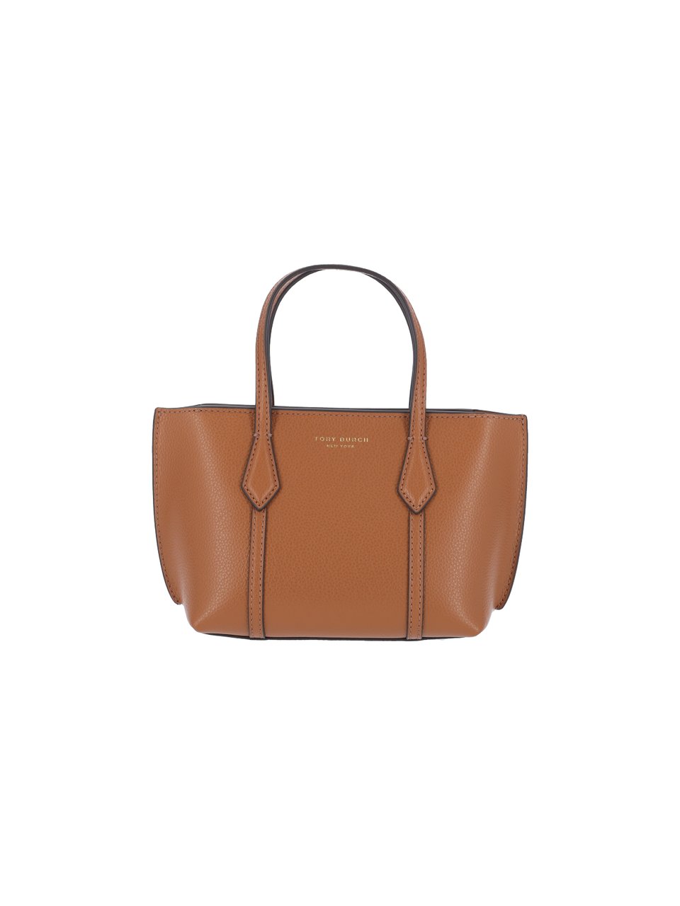 Tory Burch Structured Pebbled Handbag with Adjustable Strap Bruin