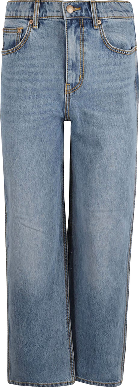 Tory Burch Mid-Rise Straight-Leg Denim Jeans Grijs