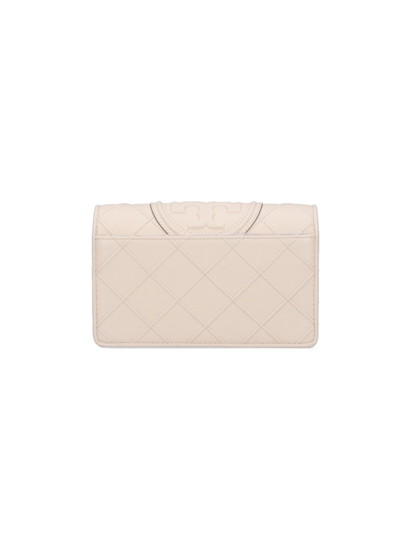 Tory Burch Fleming' Chain Wallet – Ivory Neutraal