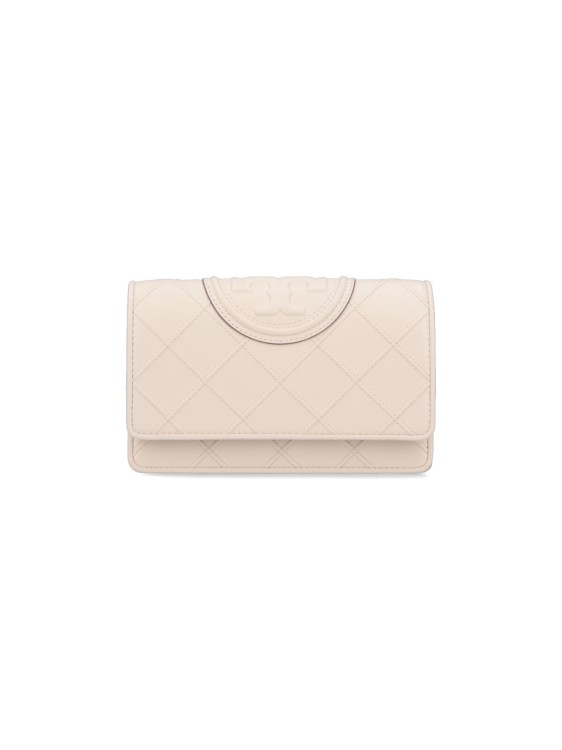 Tory Burch Fleming' Chain Wallet – Ivory Neutraal