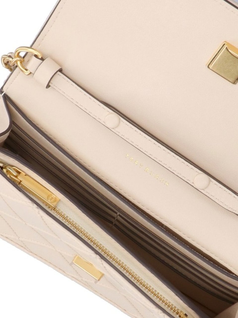 Tory Burch Fleming' Chain Wallet – Ivory Neutraal