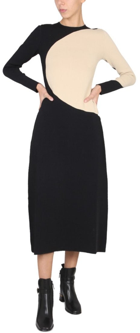 Tory Burch Colorblock Dress Zwart
