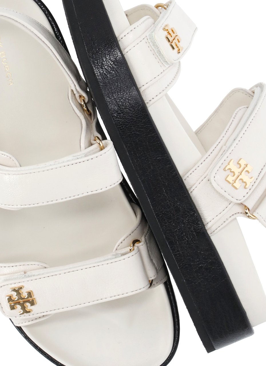 Tory Burch Ivory Kira Ankle Strap Sandals Neutraal