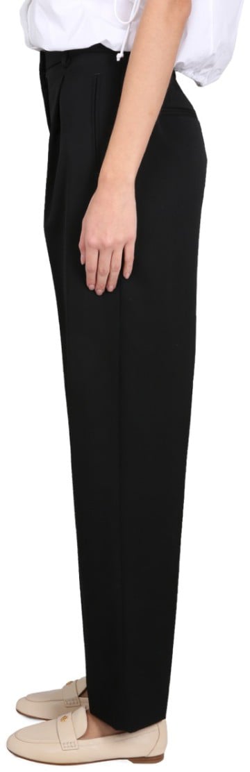 Tory Burch Tailored Black Wool Pants With Concealed Closure Zwart