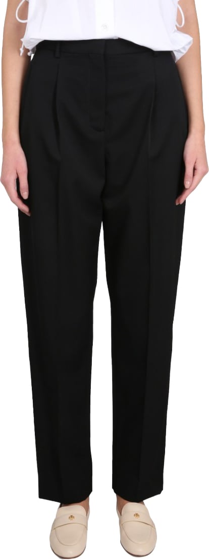 Tory Burch Tailored Black Wool Pants With Concealed Closure Zwart