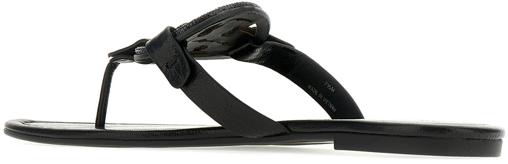 Tory Burch Black leather Miller sandals Zwart