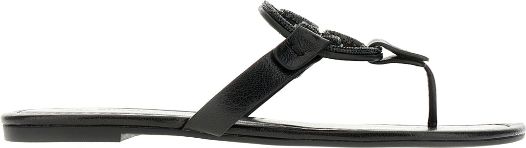Tory Burch Black leather Miller sandals Zwart