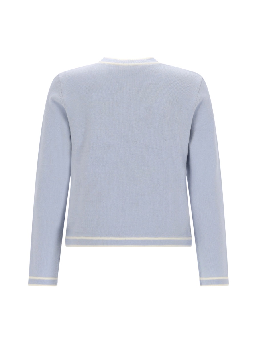 Tory Burch Kendra Light Blue Wool Cardigan Wit