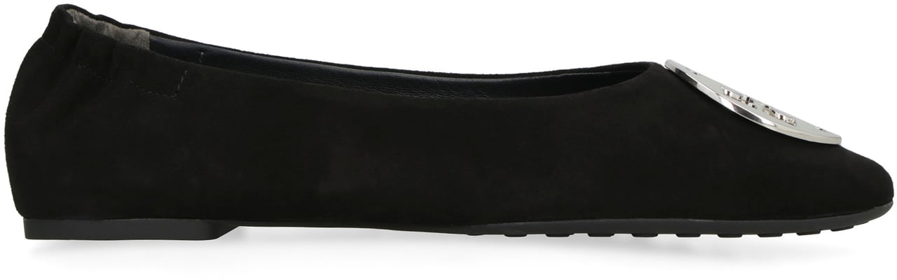 Tory Burch Claire suede ballet flats Zwart