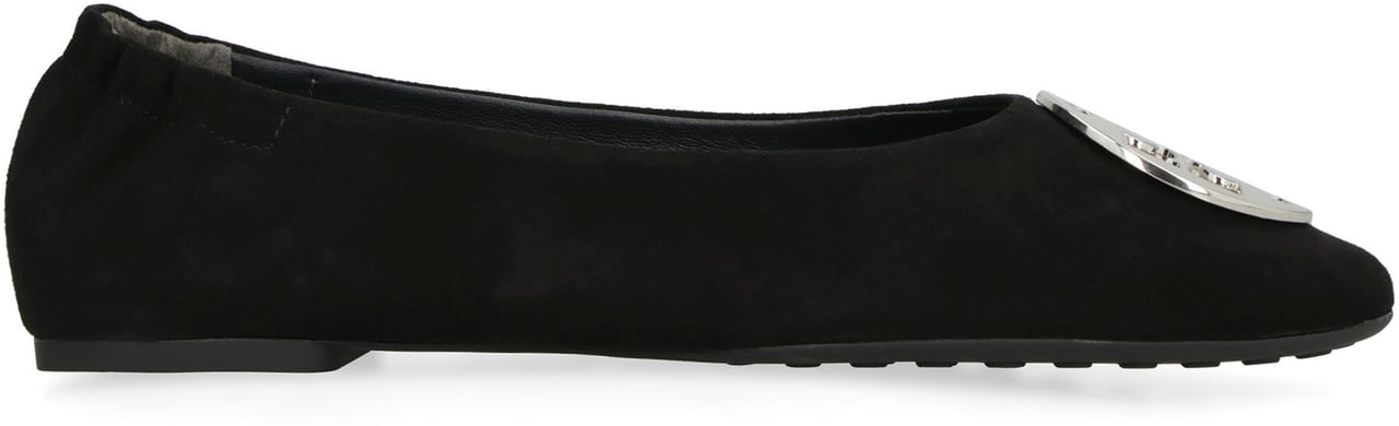 Tory Burch Claire suede ballet flats Zwart