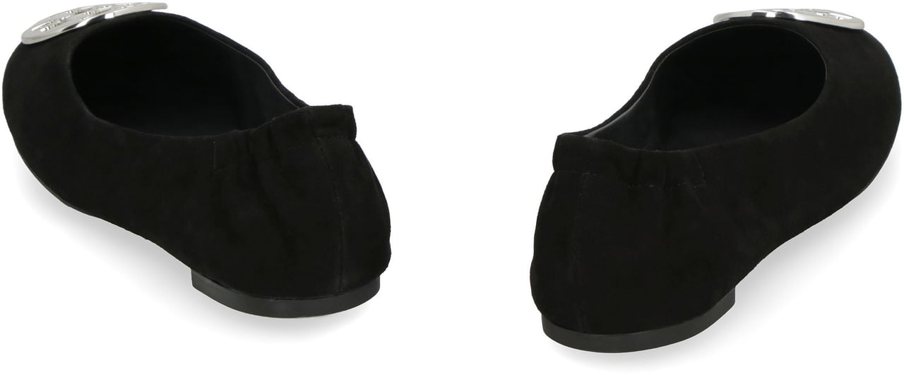 Tory Burch Claire suede ballet flats Zwart