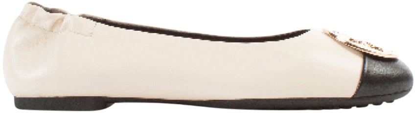 Tory Burch Claire Cap Toe Ballet New Cream Beige