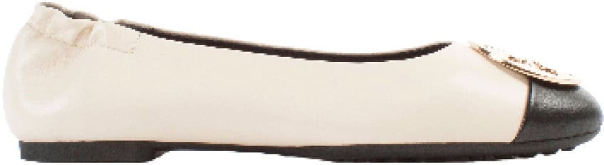Tory Burch Claire Cap Toe Ballet New Cream Beige