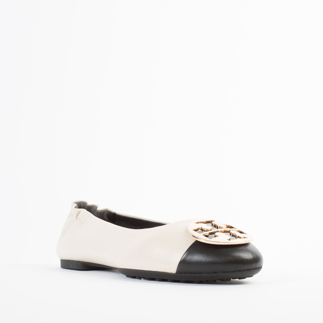 Tory Burch Claire Cap Toe Ballet New Cream Beige