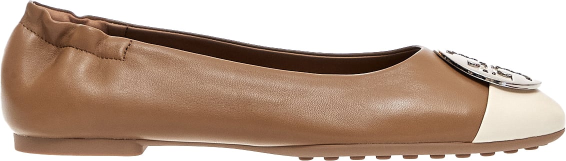 Tory Burch Claire Cap Toe Ballet Almond Beige
