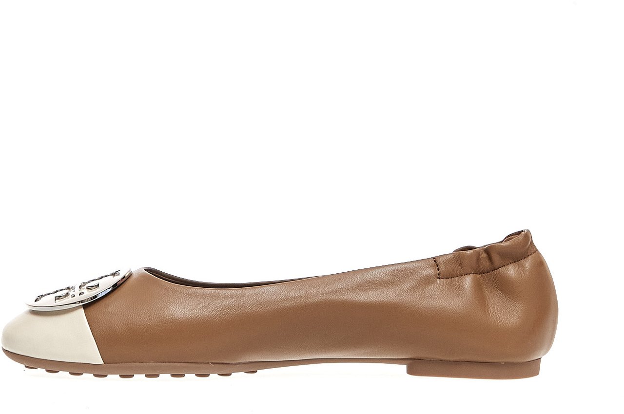 Tory Burch Claire Cap Toe Ballet Almond Beige