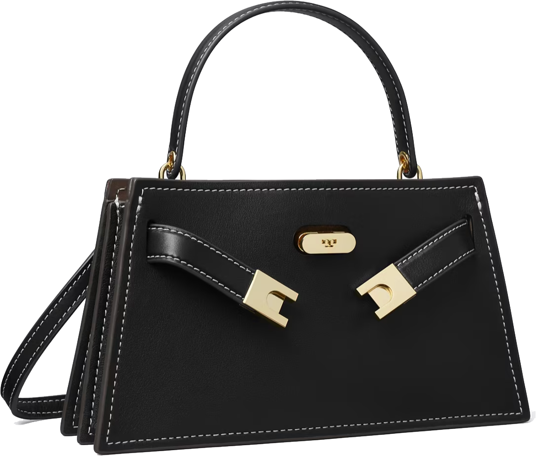 Tory Burch Lee Pebble Mini Handle Black Zwart