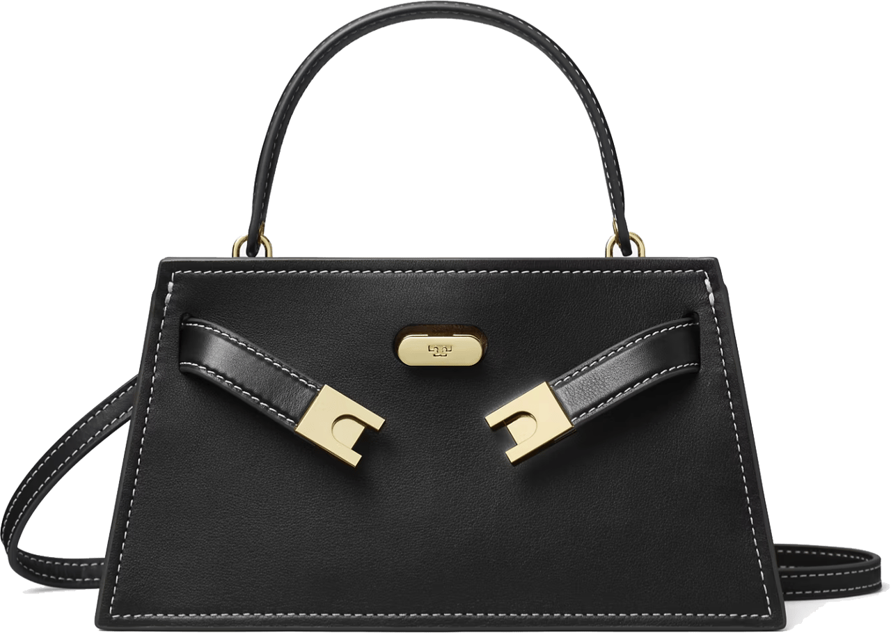 Tory Burch Lee Pebble Mini Handle Black Zwart