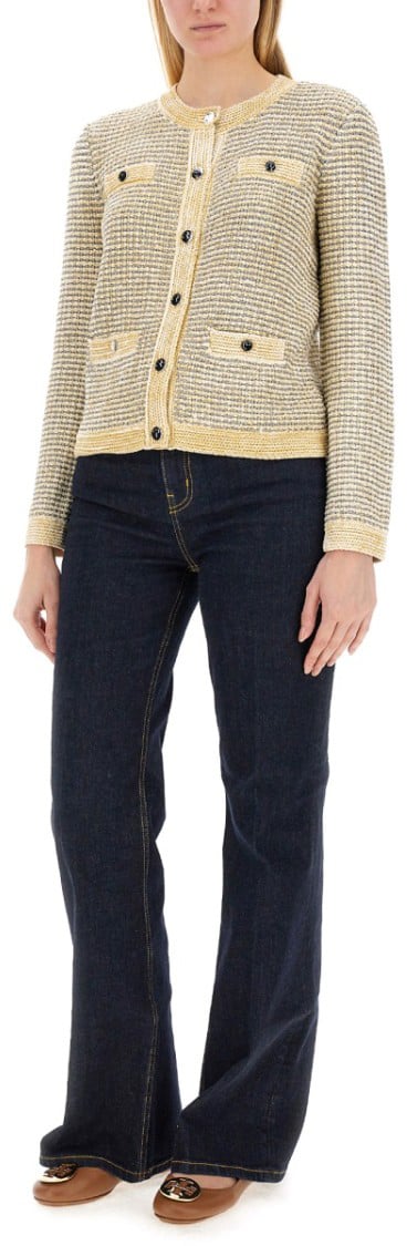 Tory Burch Kendra Cardigan Neutraal