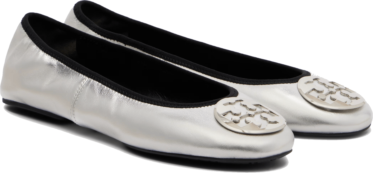 Tory Burch Reva Travel Ballet Silver Zilver