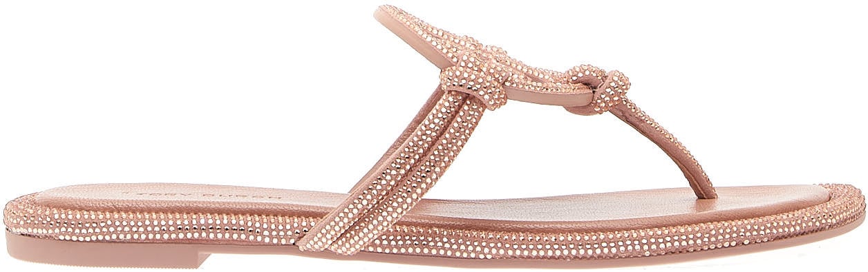 Tory Burch Infradito Miller Rosa Con Strass Roze