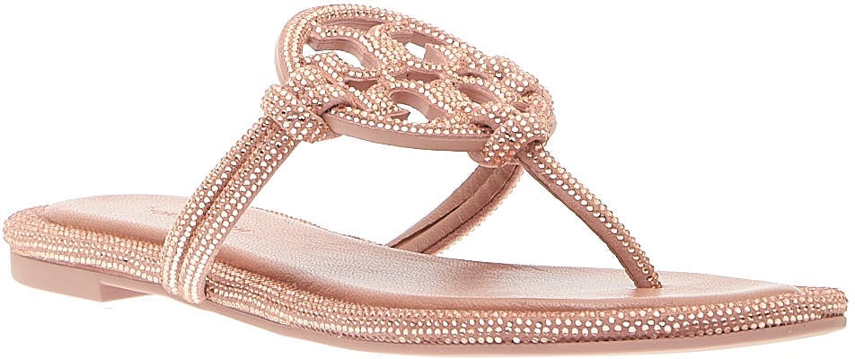 Tory Burch Infradito Miller Rosa Con Strass Roze