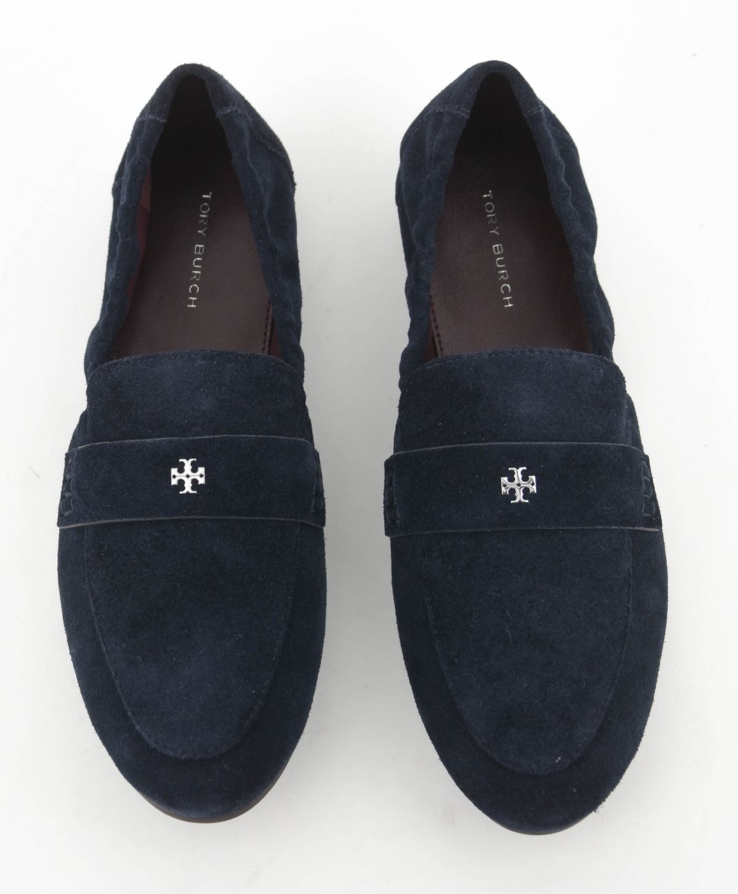 Tory Burch Ballet Loafer Navy Suede Blauw