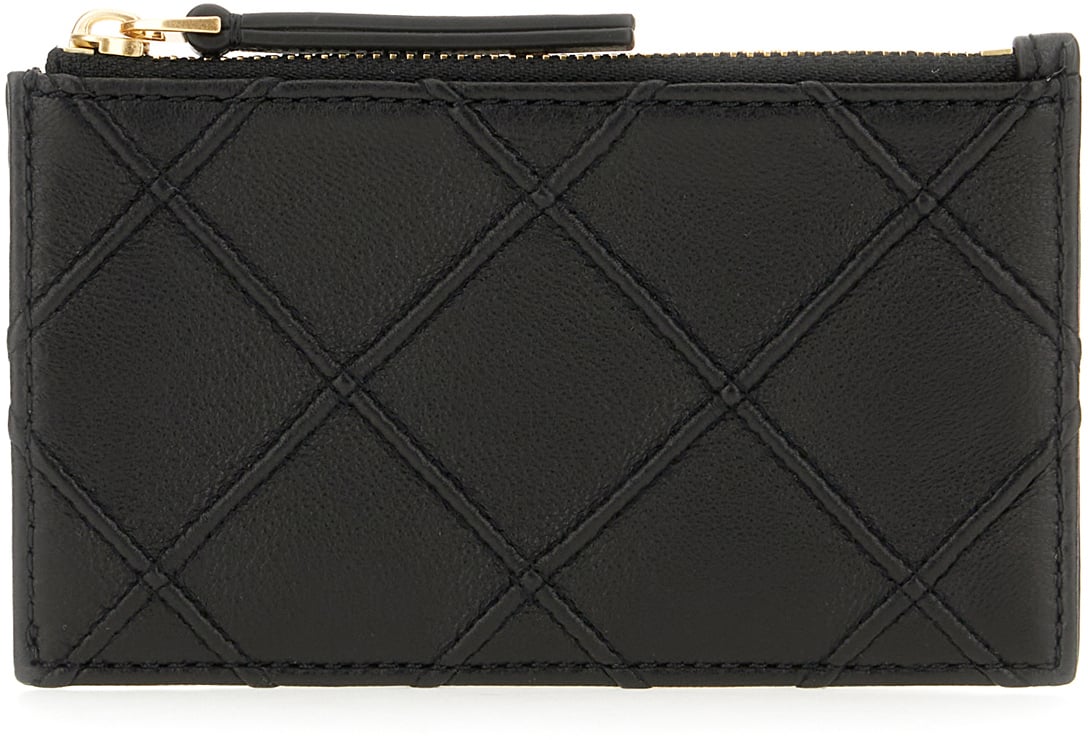 Tory Burch Tory Burch Black leather card holder Zwart