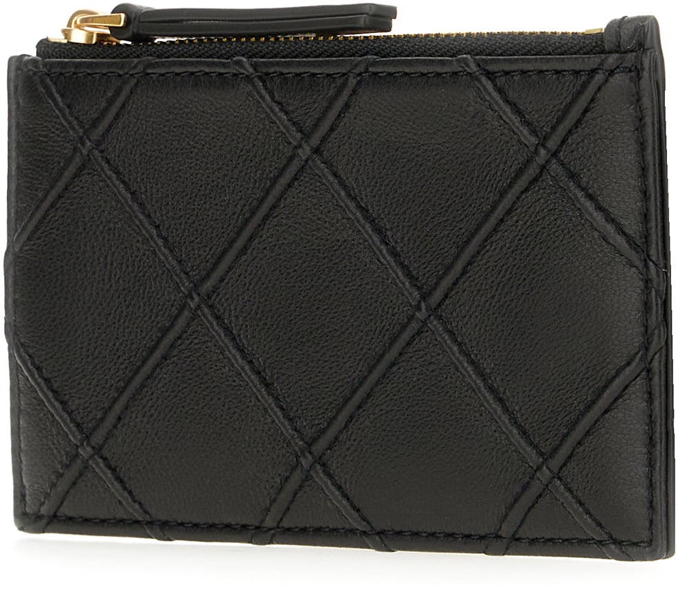 Tory Burch Tory Burch Black leather card holder Zwart