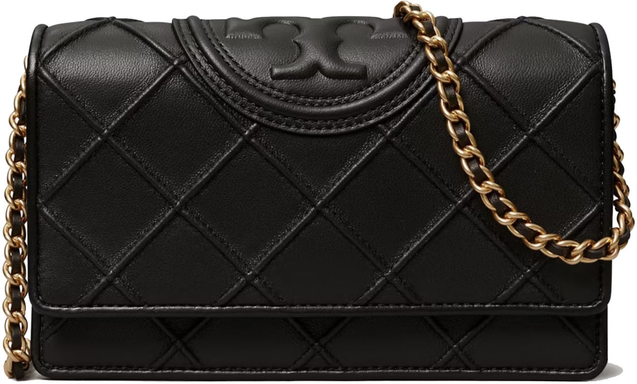 Tory Burch Fleming Chainwallet Black Zwart