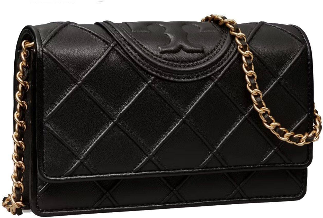 Tory Burch Fleming Chainwallet Black Zwart
