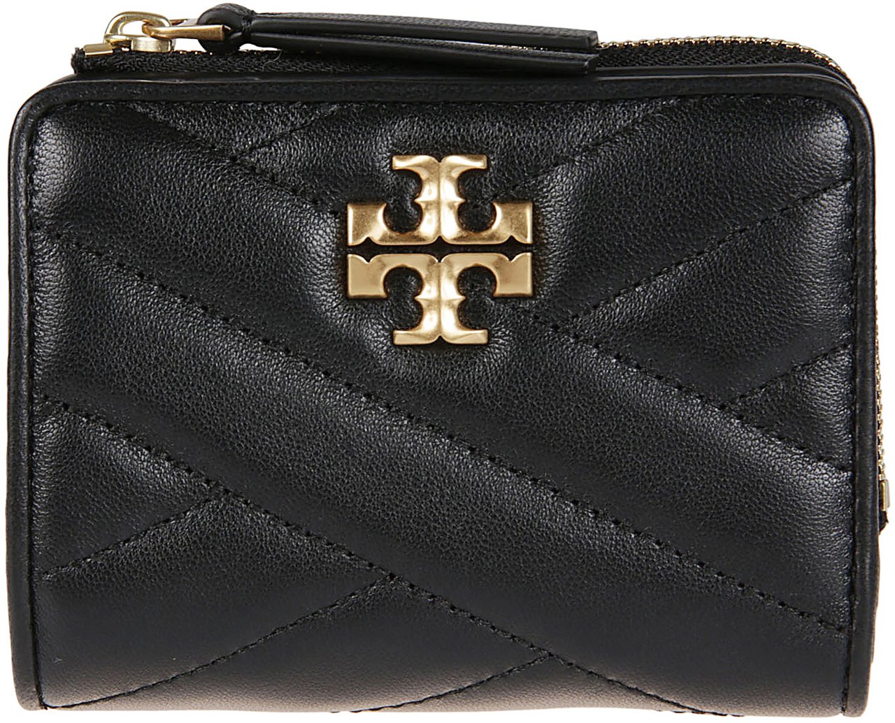 Tory Burch Kira Chevron Bi-fold Wallet Black Zwart