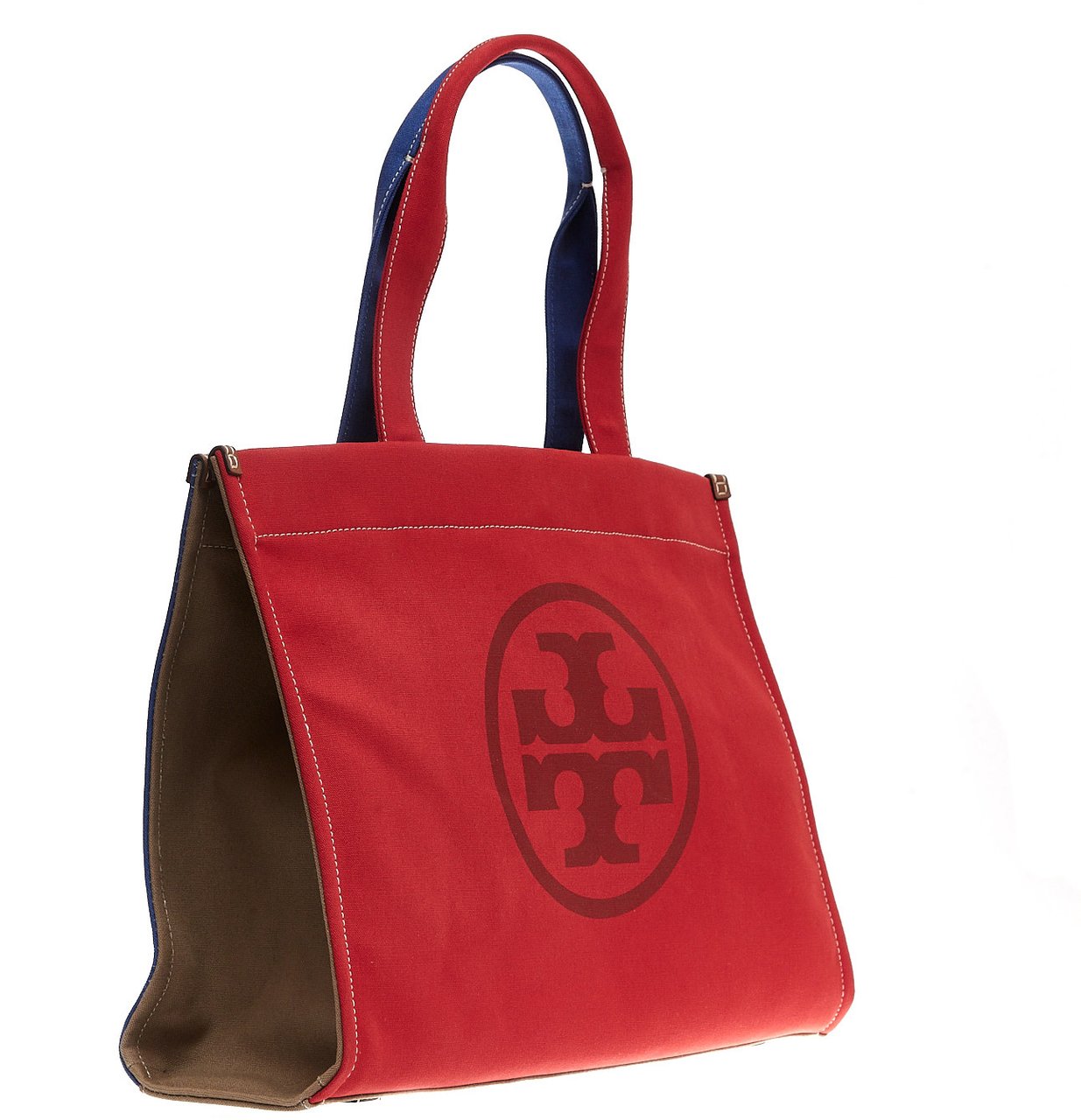 Tory Burch Tote In Tessuto Rossa E Azzurro Rood
