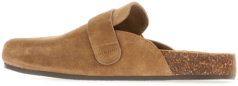 Tory Burch Biscuit suede Mellow slippers Bruin