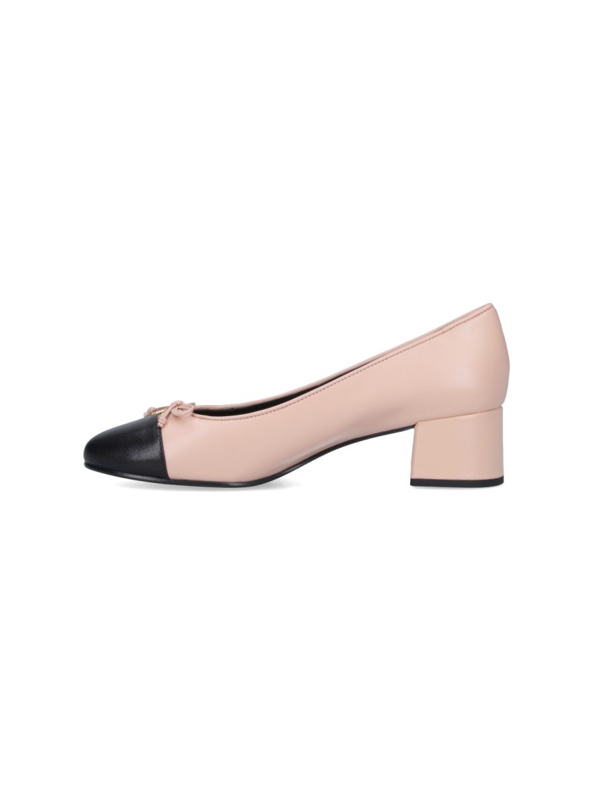 Tory Burch Pink Hammered Leather Bow Pumps – Pink Roze