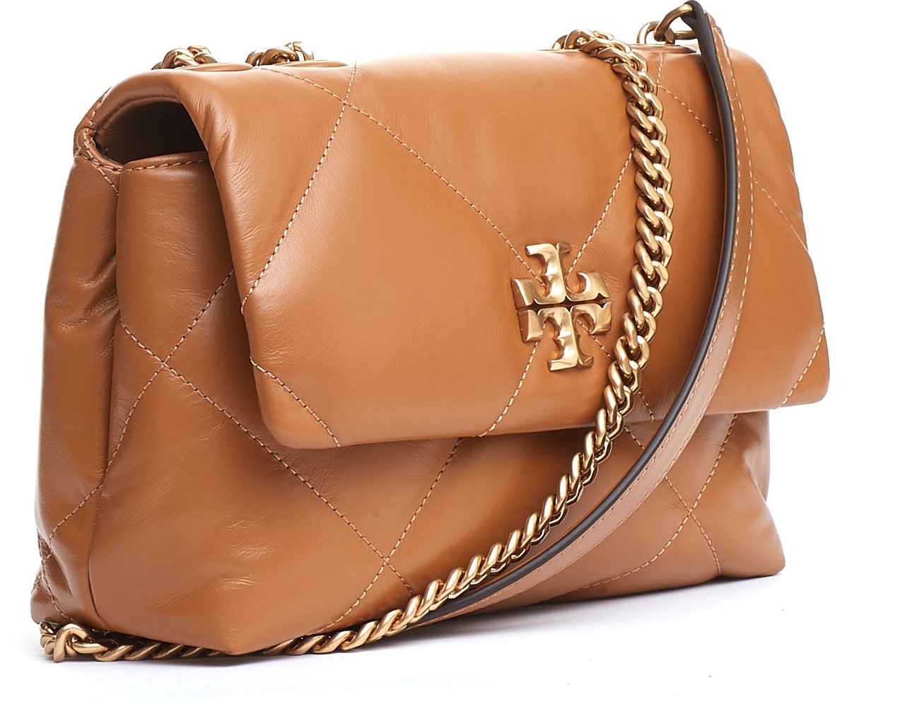 Tory Burch Kira Diamond  Small Convertible Cuoio Bruin
