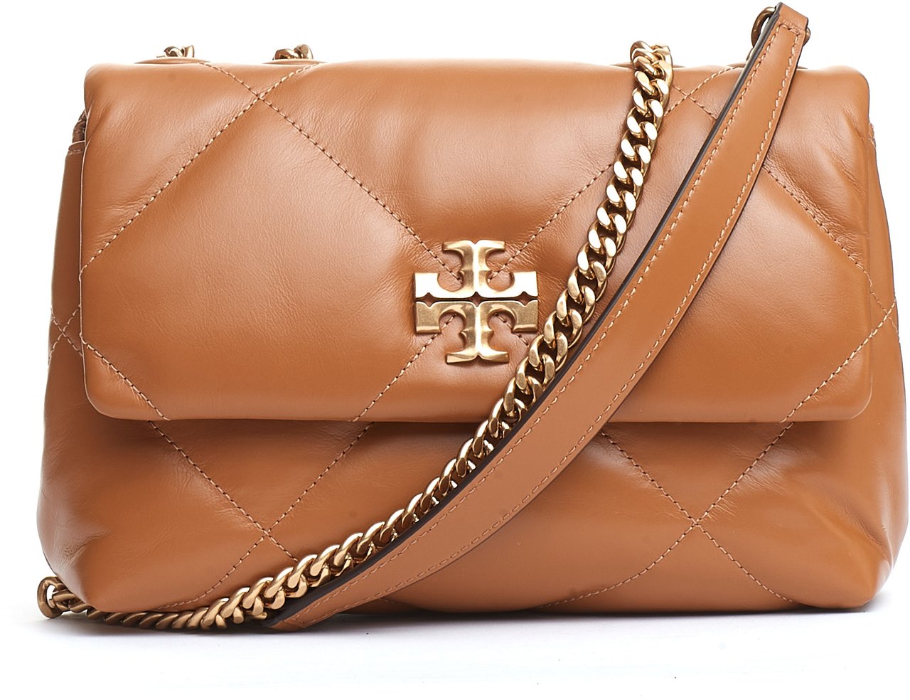 Tory Burch Kira Diamond  Small Convertible Cuoio Bruin
