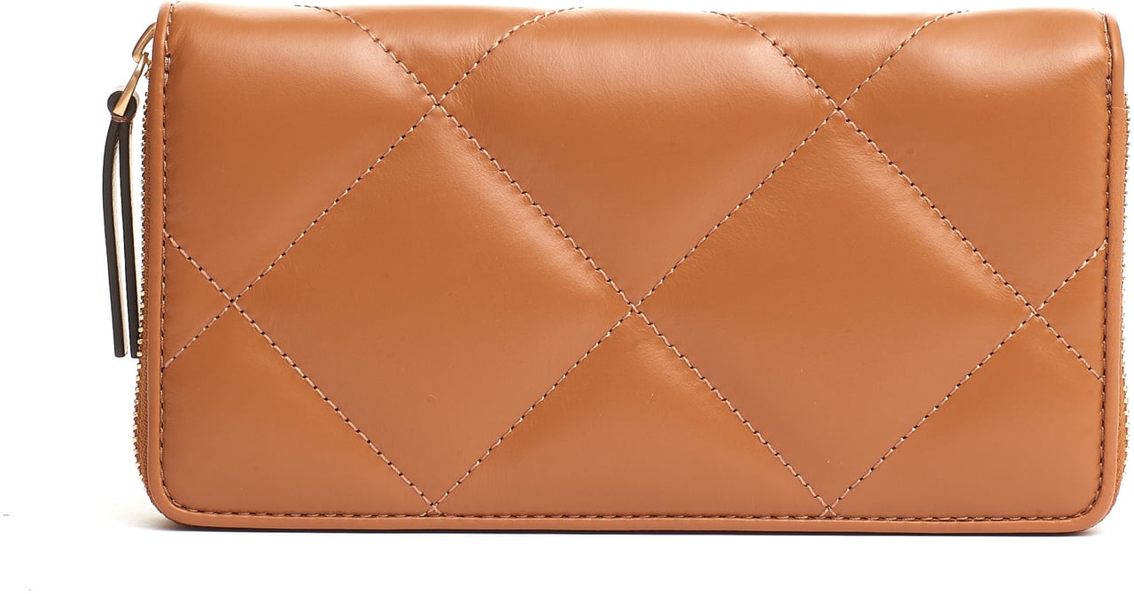 Tory Burch Zip Continental Color Cuoio Bruin