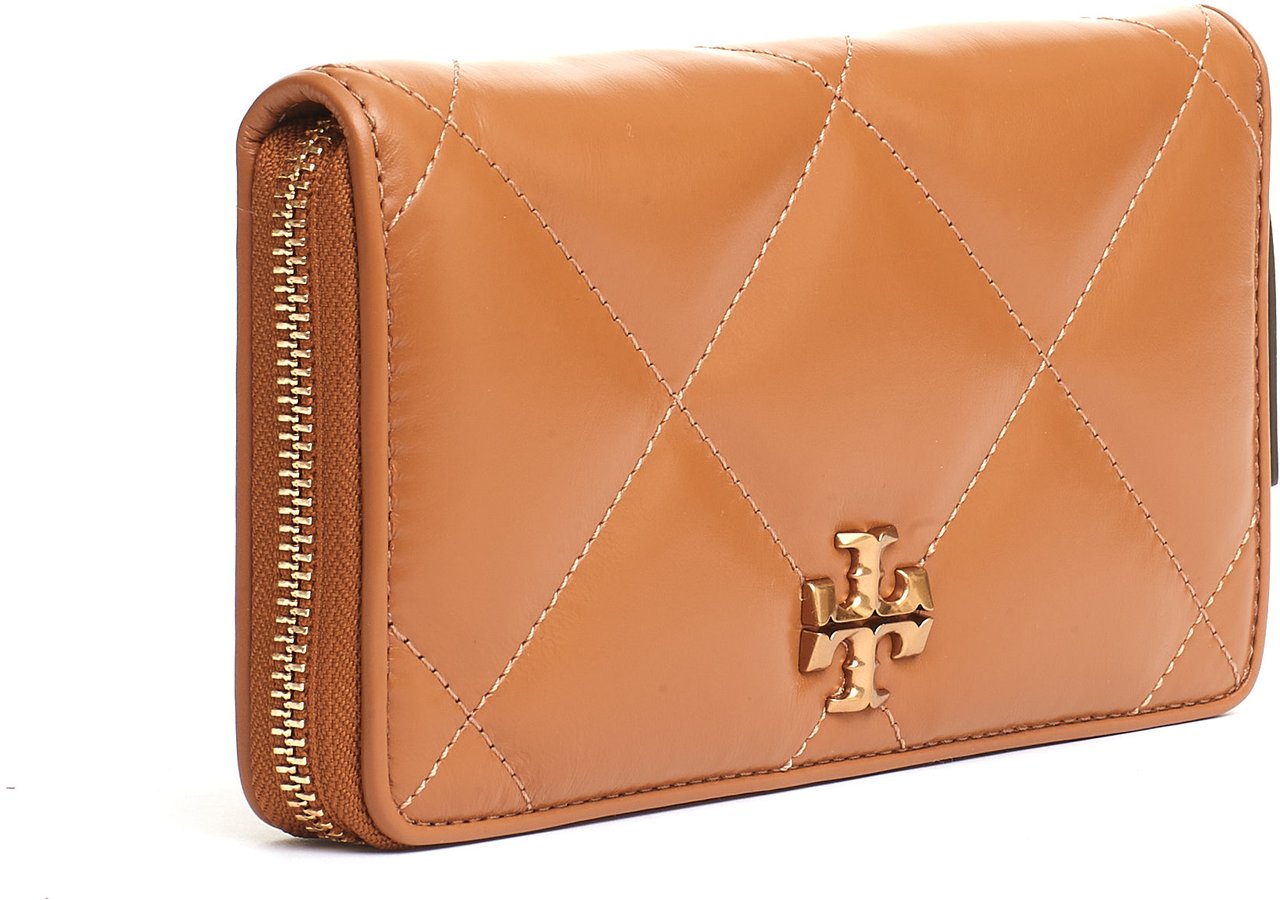 Tory Burch Zip Continental Color Cuoio Bruin