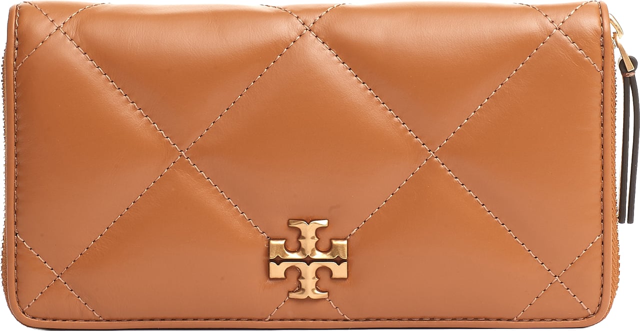 Tory Burch Zip Continental Color Cuoio Bruin