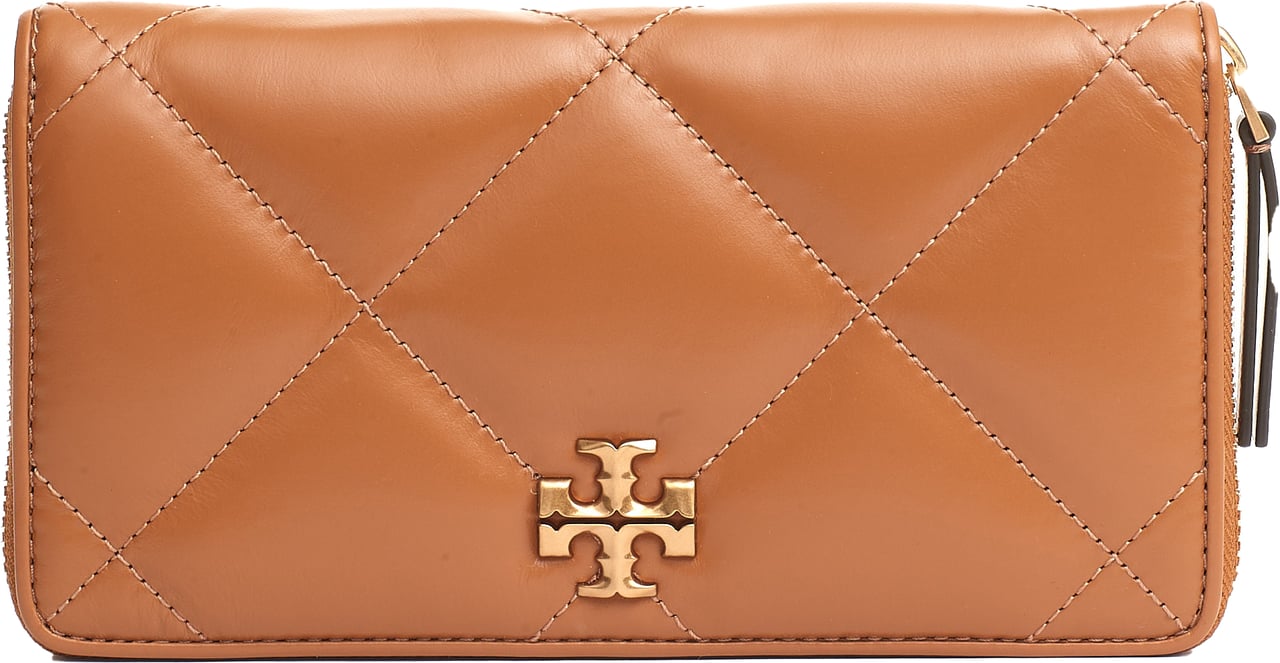 Tory Burch Zip Continental Color Cuoio Bruin