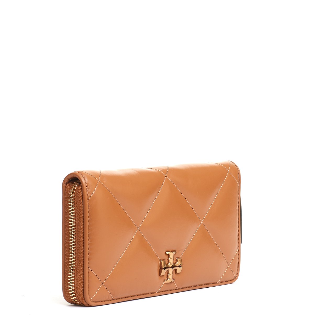 Tory Burch Zip Continental Color Cuoio Bruin